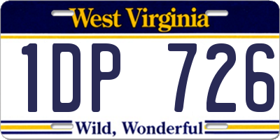 WV license plate 1DP726