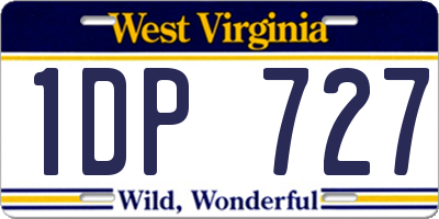 WV license plate 1DP727