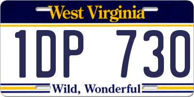 WV license plate 1DP730