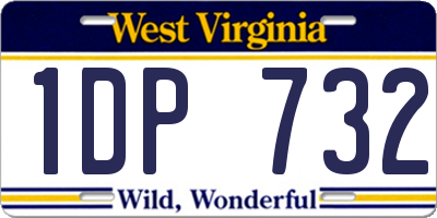 WV license plate 1DP732