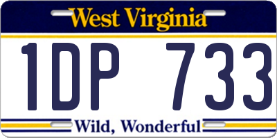 WV license plate 1DP733