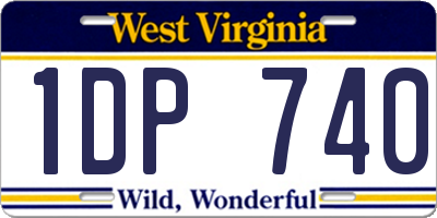 WV license plate 1DP740