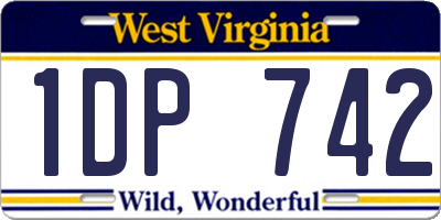 WV license plate 1DP742
