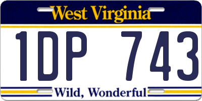 WV license plate 1DP743
