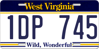 WV license plate 1DP745
