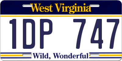 WV license plate 1DP747