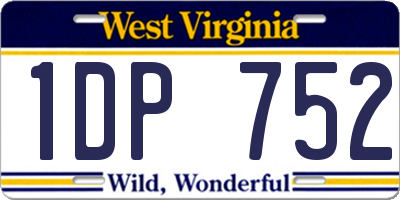 WV license plate 1DP752