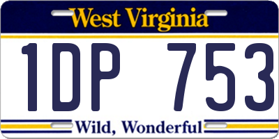 WV license plate 1DP753