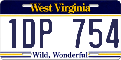 WV license plate 1DP754