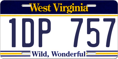 WV license plate 1DP757