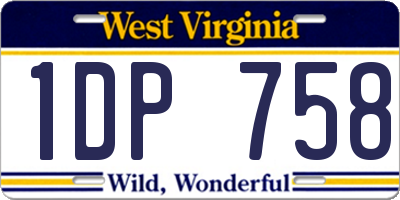 WV license plate 1DP758