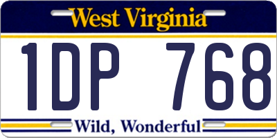 WV license plate 1DP768