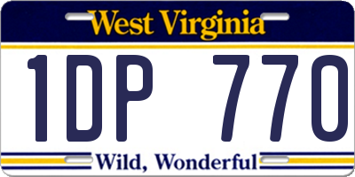 WV license plate 1DP770