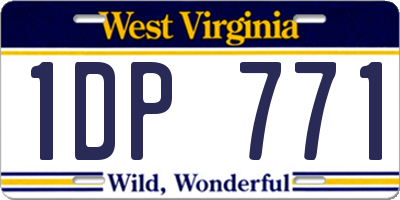 WV license plate 1DP771