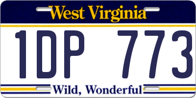 WV license plate 1DP773