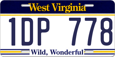 WV license plate 1DP778
