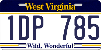 WV license plate 1DP785