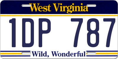 WV license plate 1DP787