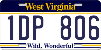 WV license plate 1DP806