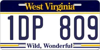 WV license plate 1DP809