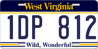 WV license plate 1DP812