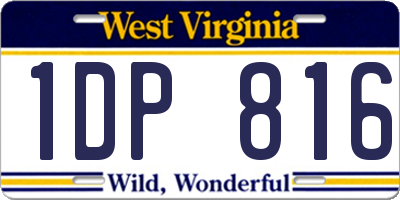 WV license plate 1DP816