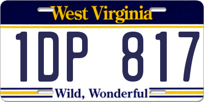 WV license plate 1DP817