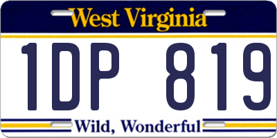 WV license plate 1DP819