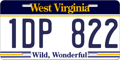 WV license plate 1DP822