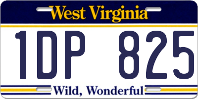 WV license plate 1DP825