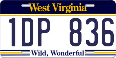 WV license plate 1DP836