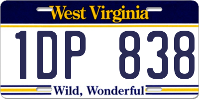 WV license plate 1DP838