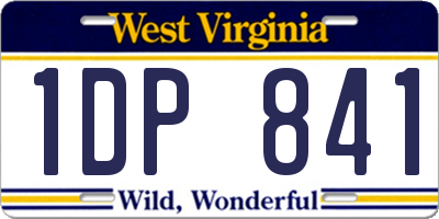 WV license plate 1DP841