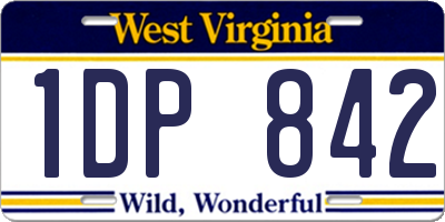 WV license plate 1DP842