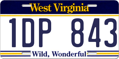 WV license plate 1DP843