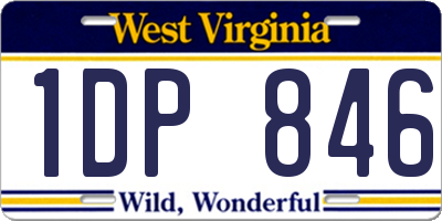 WV license plate 1DP846
