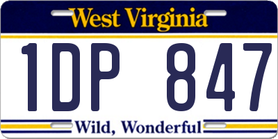 WV license plate 1DP847