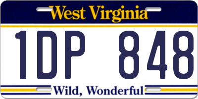 WV license plate 1DP848