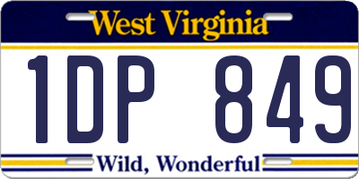 WV license plate 1DP849