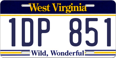 WV license plate 1DP851