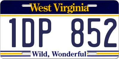 WV license plate 1DP852