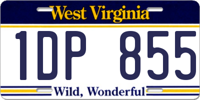 WV license plate 1DP855