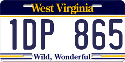 WV license plate 1DP865