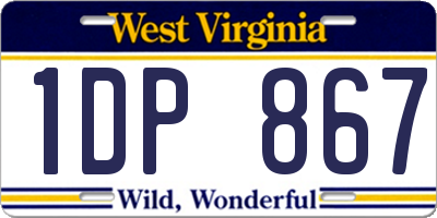 WV license plate 1DP867