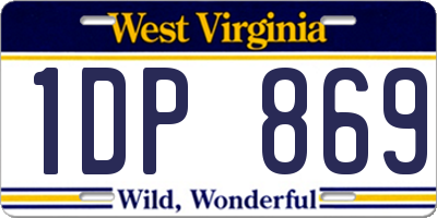 WV license plate 1DP869