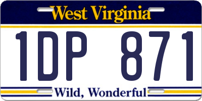 WV license plate 1DP871