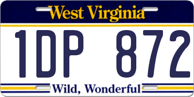 WV license plate 1DP872
