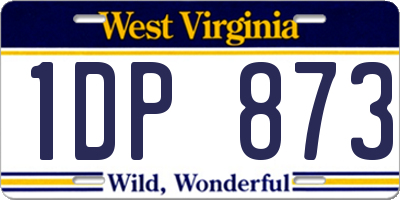 WV license plate 1DP873