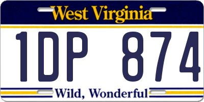 WV license plate 1DP874