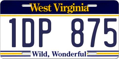WV license plate 1DP875
